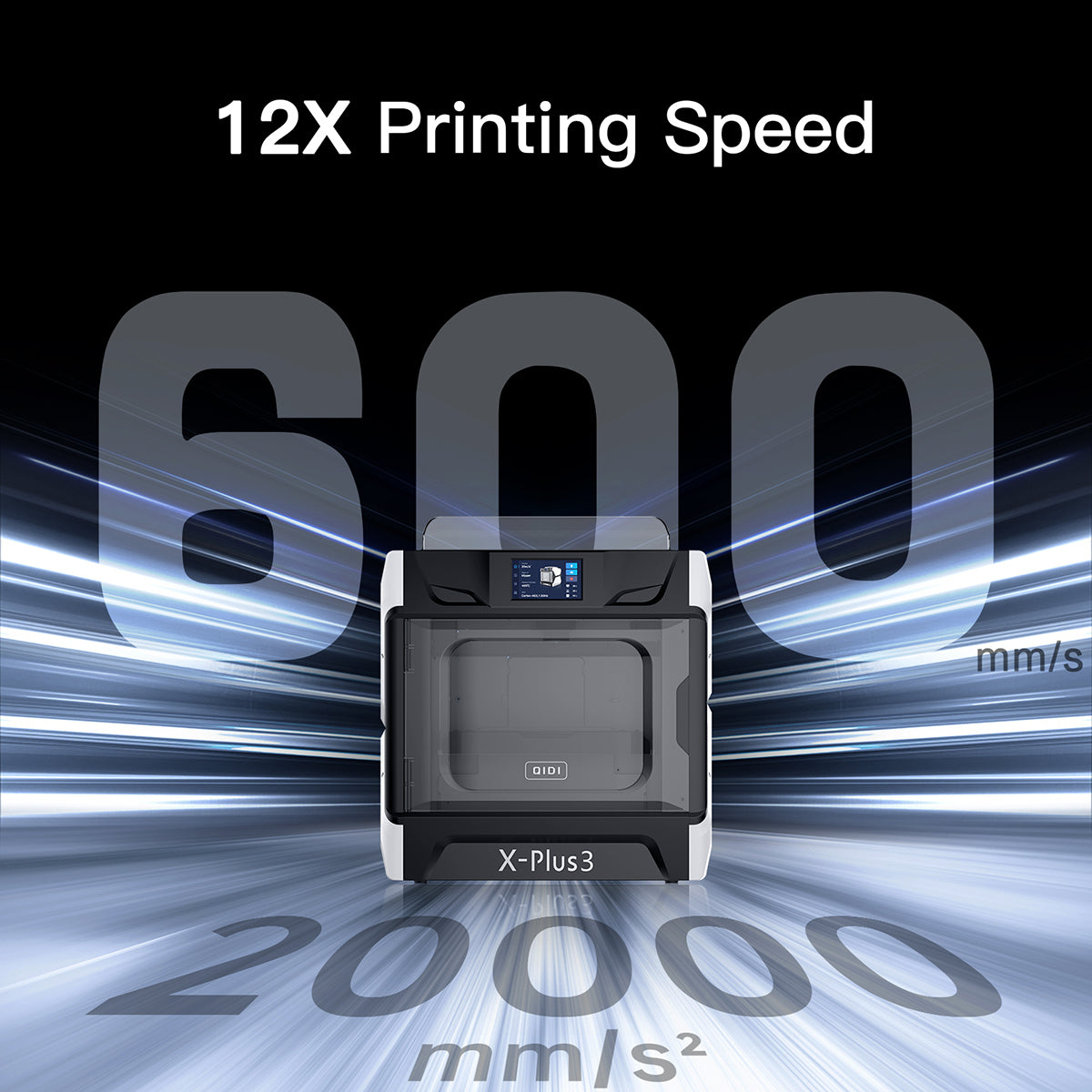 QIDI X-PLUS 3 3D printer with fast printing speed over 600mm/s
