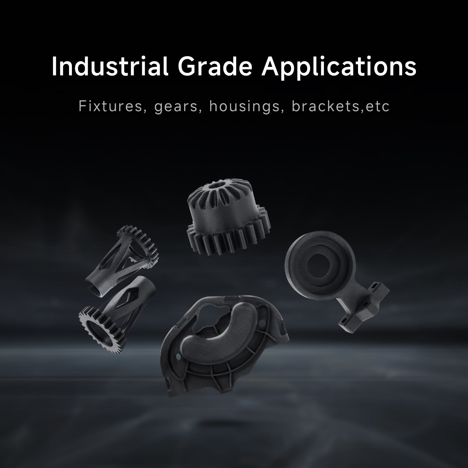 3D printed industrial parts, gears, housings