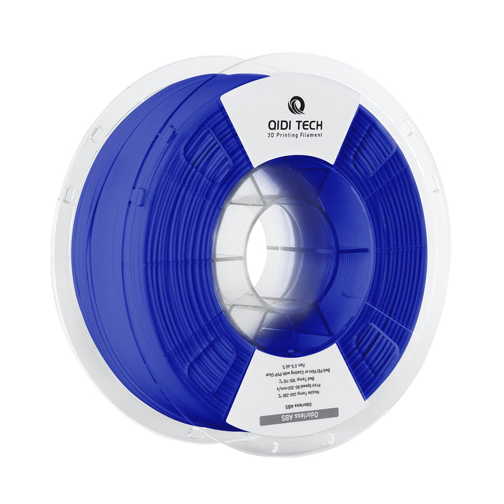 Blue QIDI Odorless ABS 3D printer filament spool