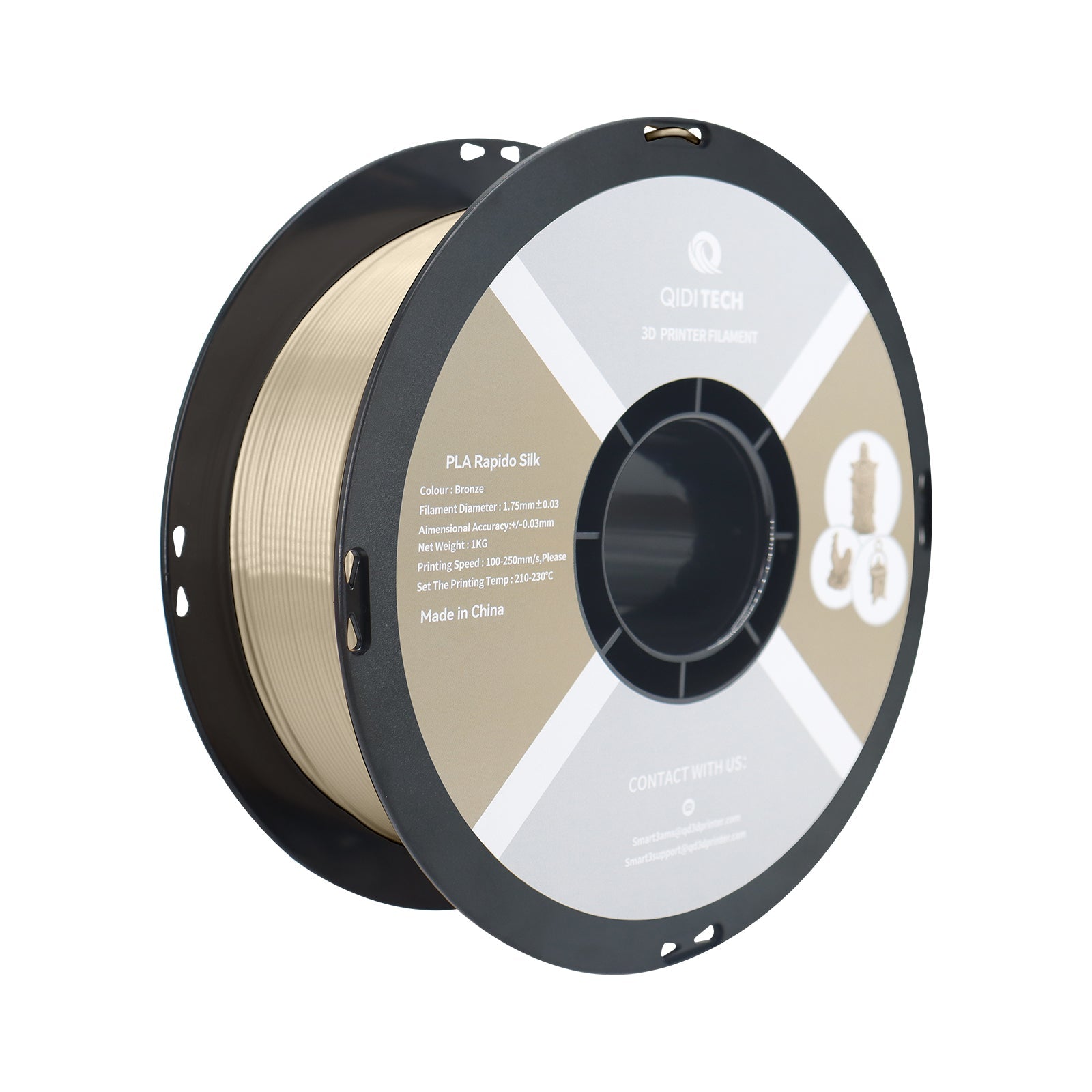 QIDI PLA Rapido Silk Bronze Filament Roll