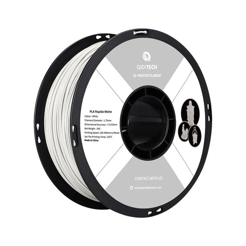 PLA Matte Rapido Filament - White HEX Code #FFFFFF