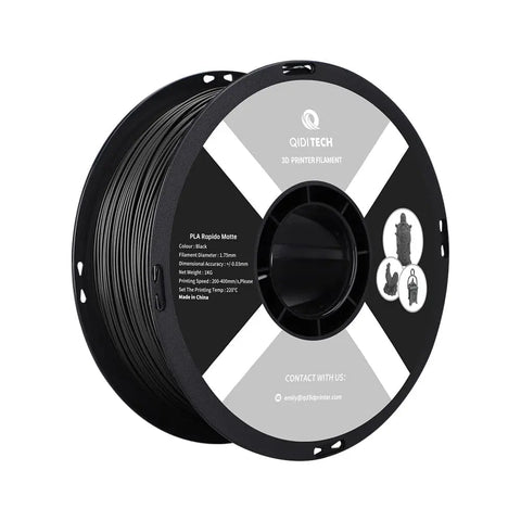 PLA Matte Rapido Filament - Black HEX Code #212322